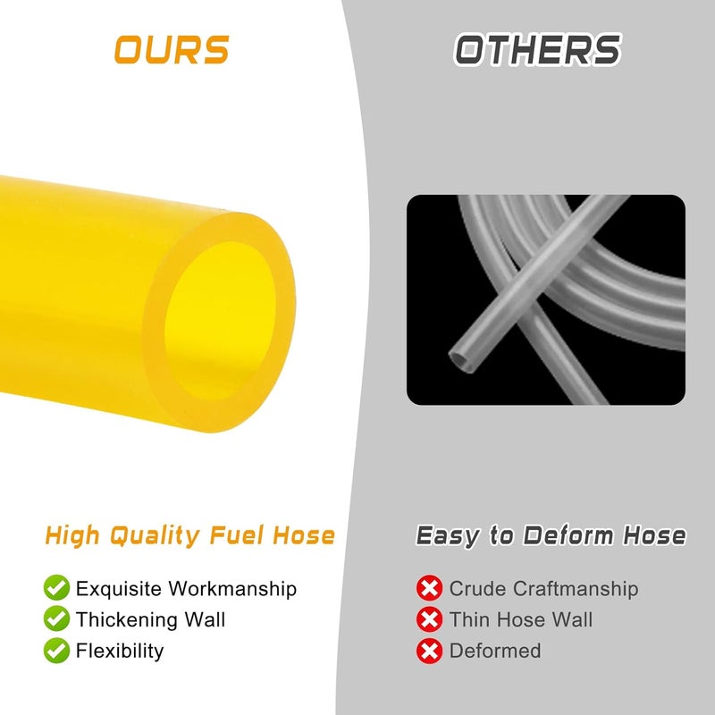 steauty 13 Feet Long Fuel Line Gas Tube Fuel Transfer Hose (ID 12.5mm * OD 17.5mm) with Hose Clamps, High Transparency, Corrosion Resistance PVC Material for Automotive Fuel Systems Engines - Image 5